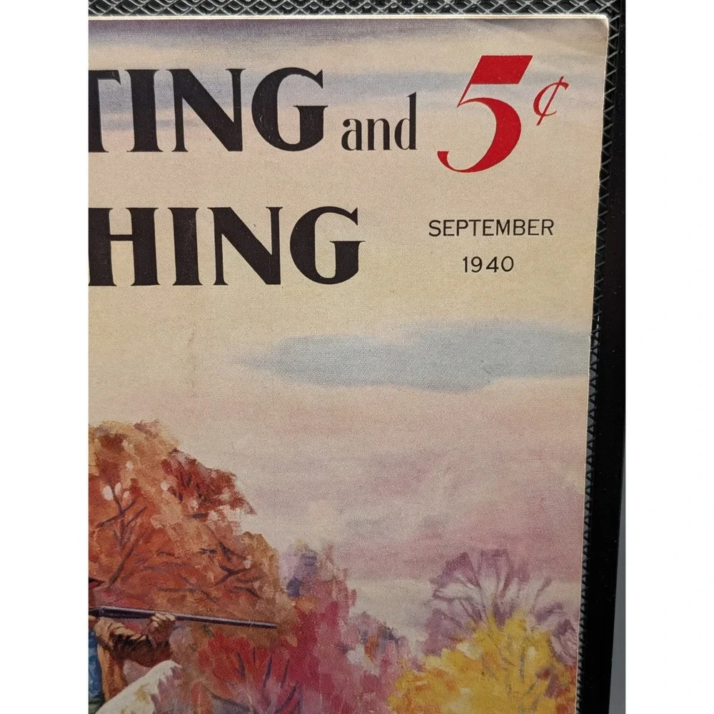 Vintage Hunting And Fishing September 1940 Hunting Dogs Cover Outdoorsman